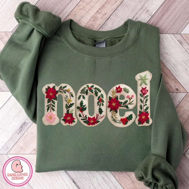 Preorder - Noel Faux Embroidery Sweatshirt