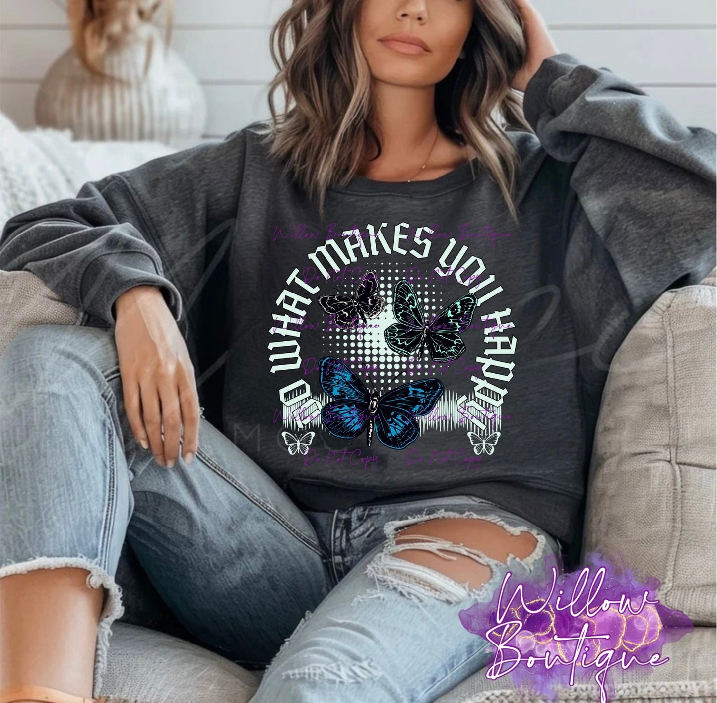 Preorder - Do What Makes You Happy Butterfly Sweat