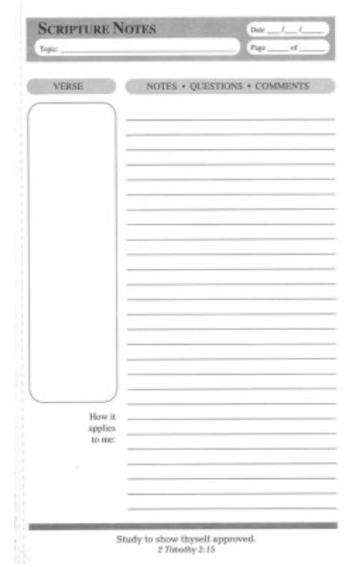 Scripture Notes Bible Study Notebook