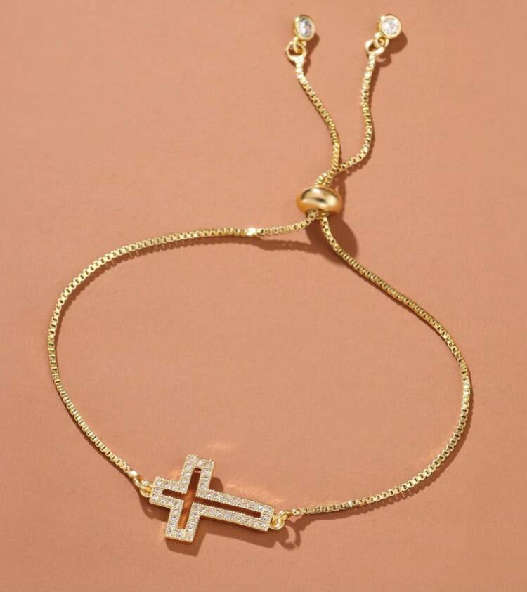 Adjustable Cross Bracelet