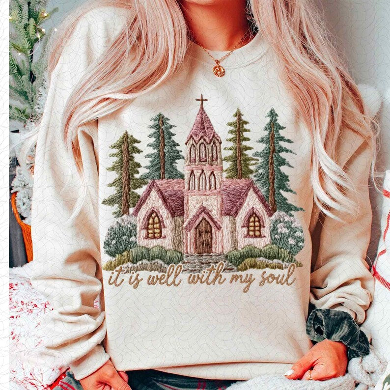 Preorder - It Is Well Church Faux Yarn Sweatshirt