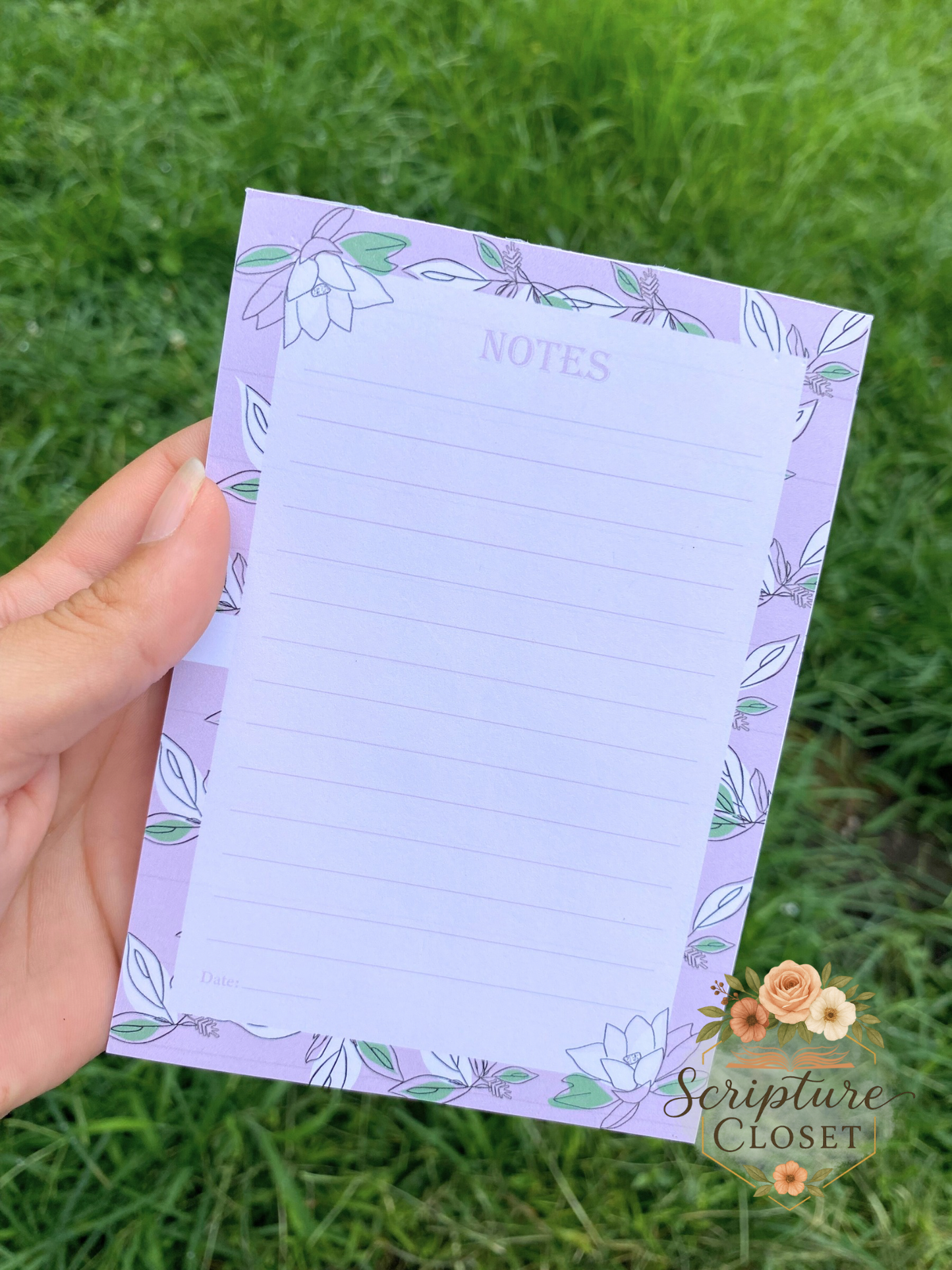 Purple Florals Tear-Away Notepad