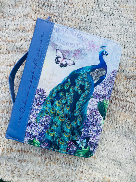 XL Ecclesiastes 3:11 Peacock Bible Cover
