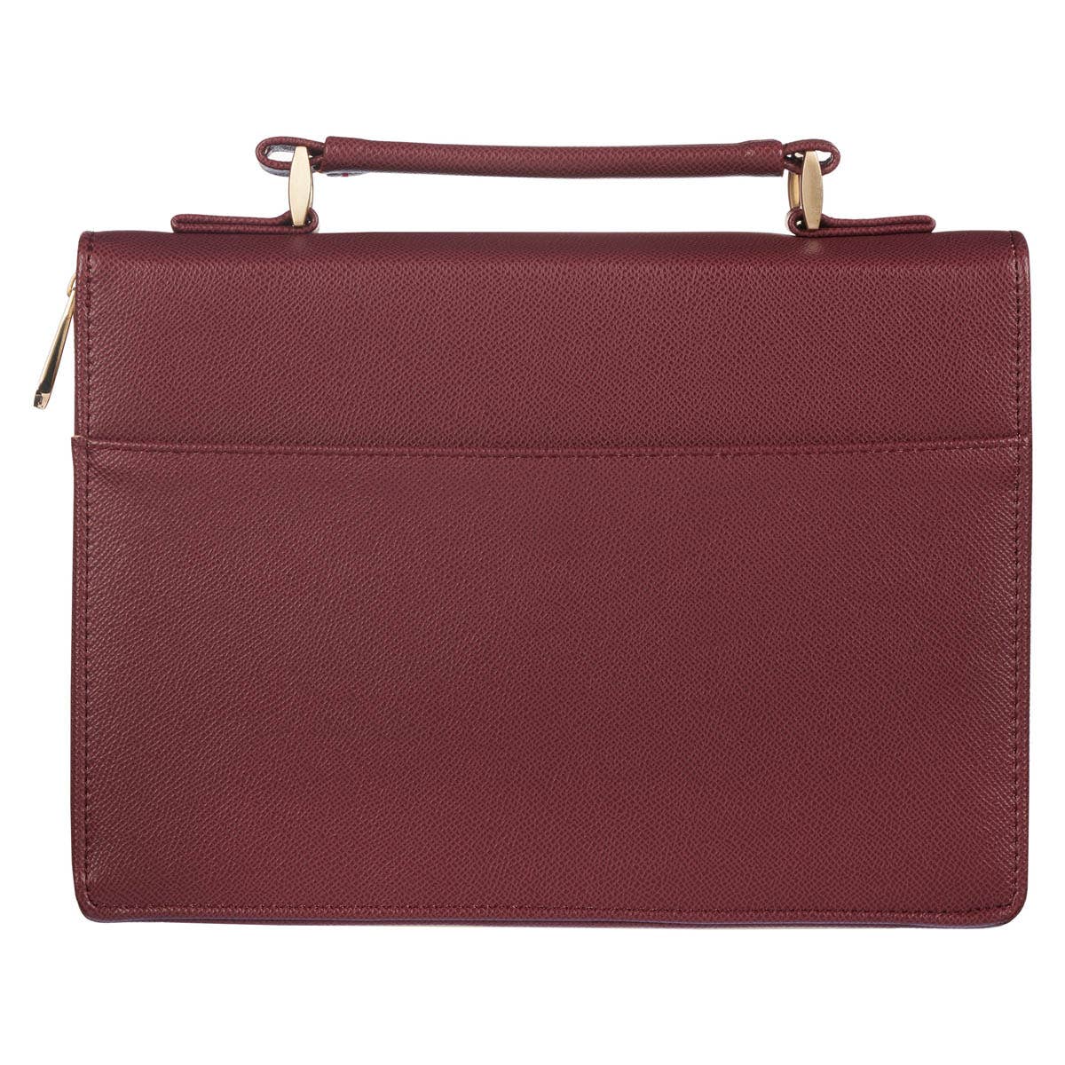 Strong & Courageous Merlot Bouquet Faux Leather Bible Cover