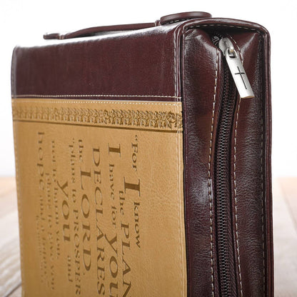 Bible Cover Classic Tan/Brown I Know the Plans Jer. 29:11