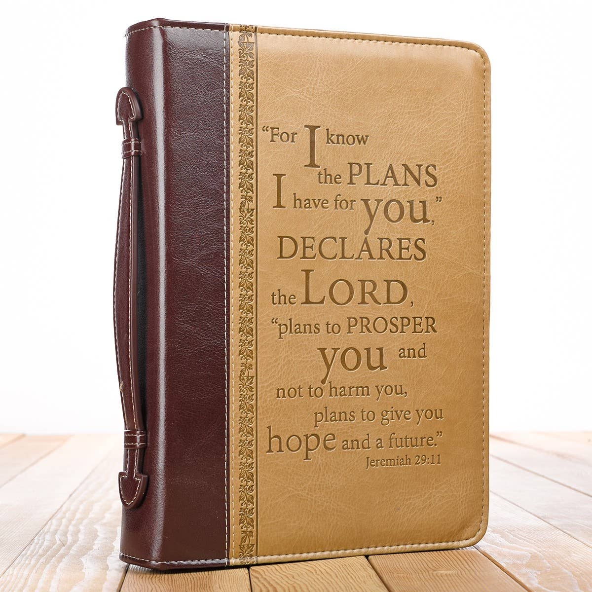 Bible Cover Classic Tan/Brown I Know the Plans Jer. 29:11