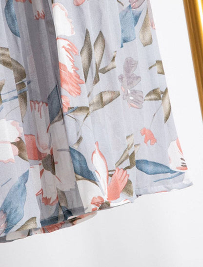 Floral A-Line Mid-Length Skirt