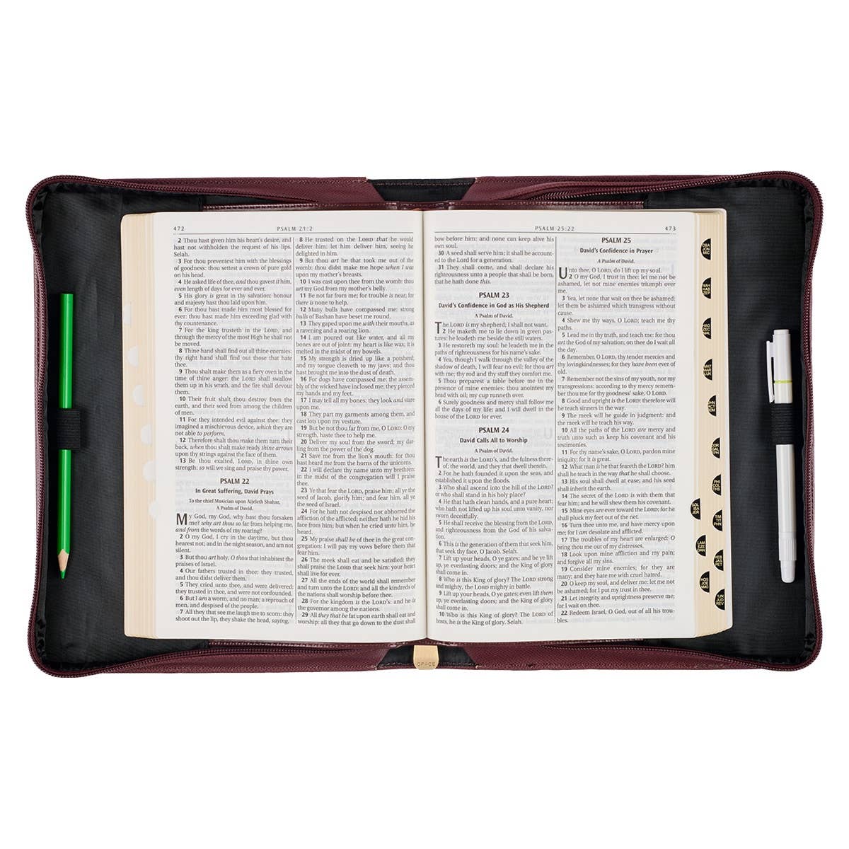 Strong & Courageous Merlot Bouquet Faux Leather Bible Cover