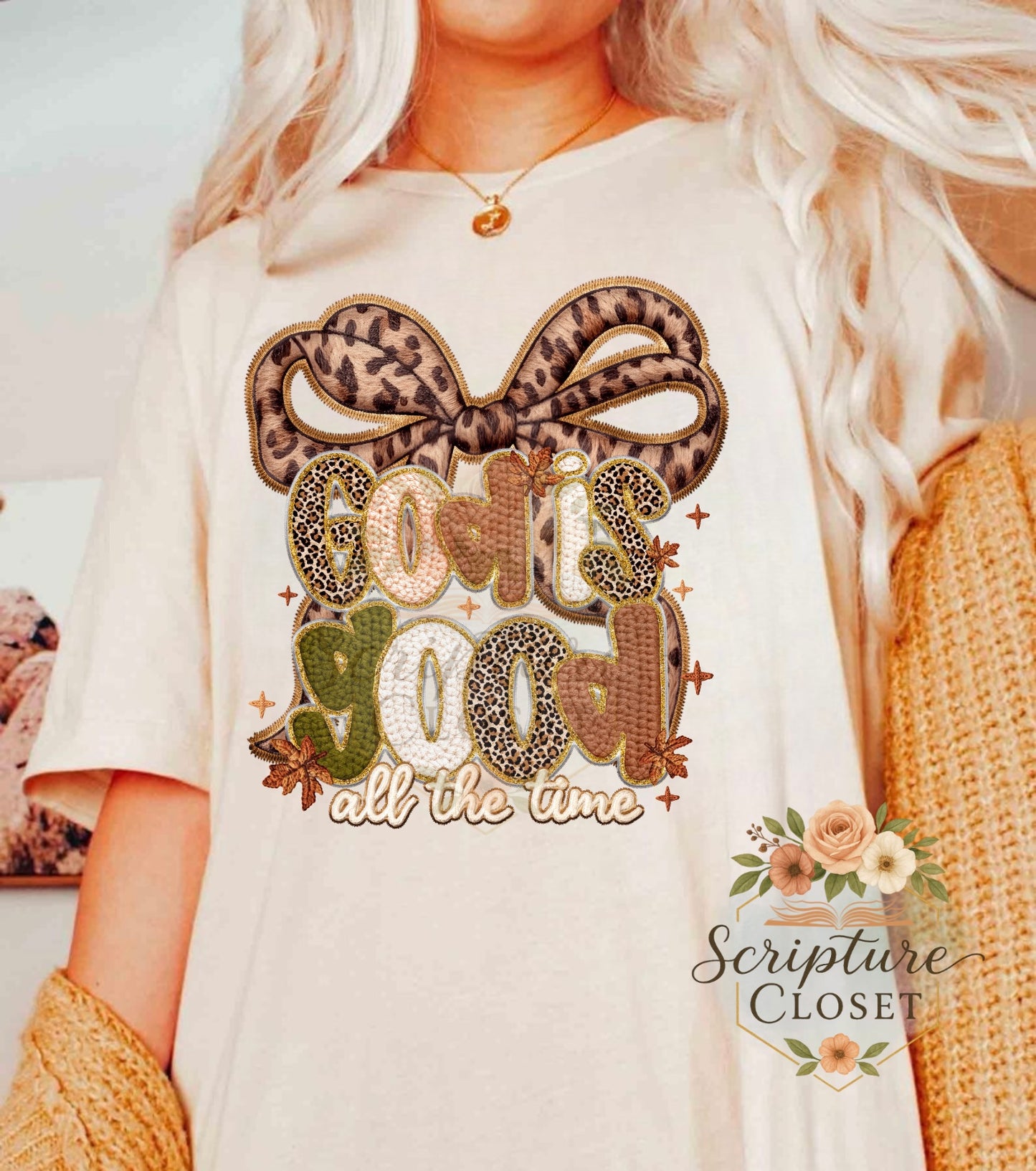 Preorder - Sunday Praise 11|10 - God Is God Leopard Bow Shirt