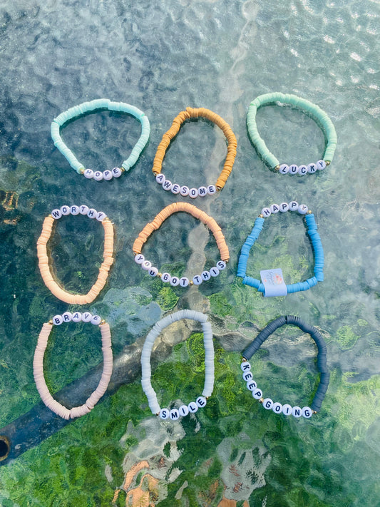 Inspirational Clay Stretch Bracelets