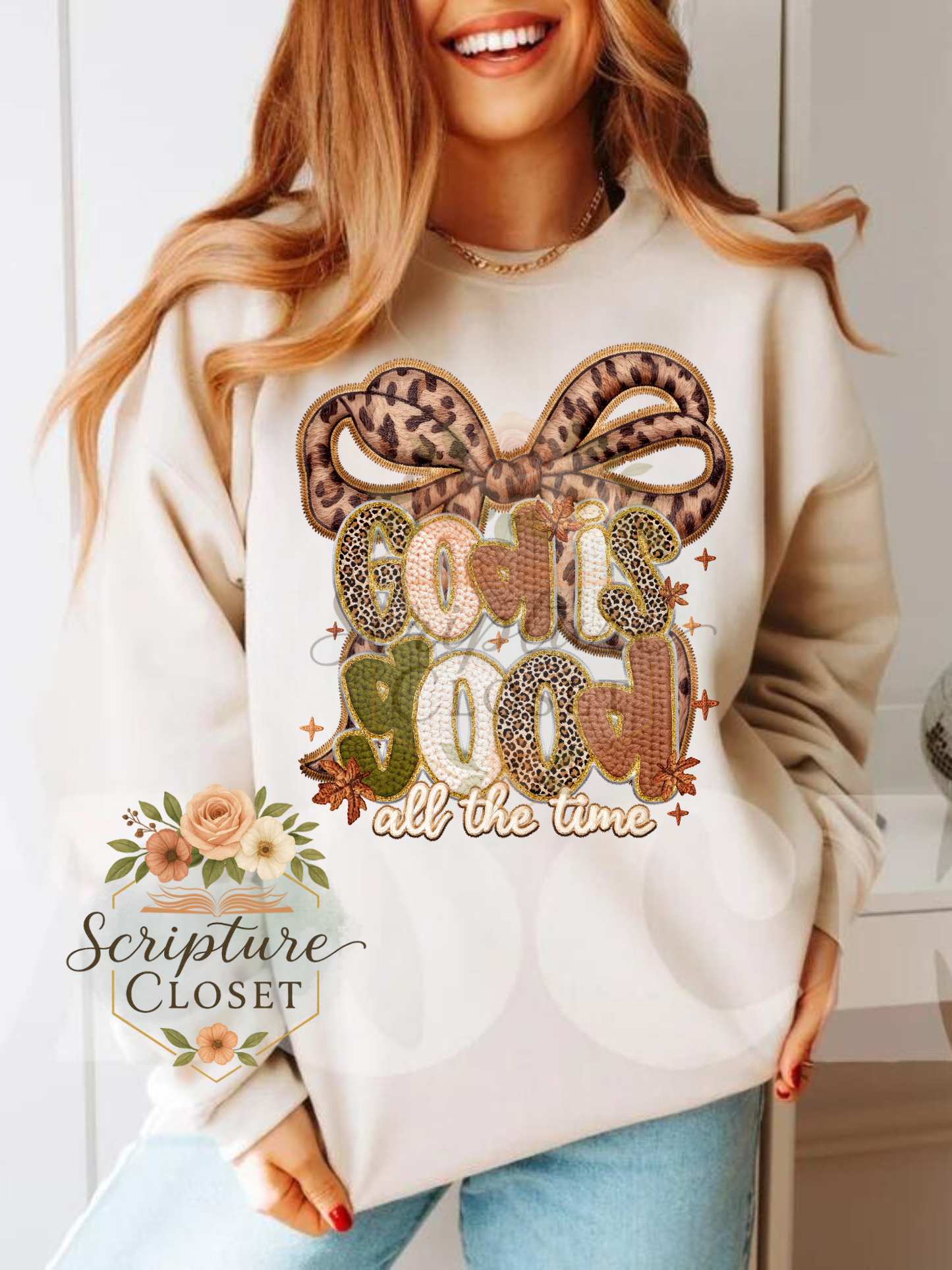 Preorder - Sunday Praise 11|10 - God Is God Leopard Bow Shirt