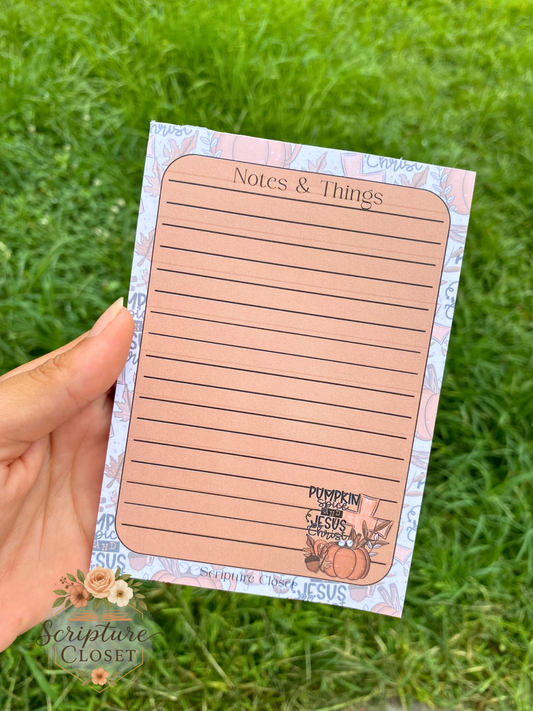 Pumpkin Spice & Jesus Christ Tear-Away Notepad