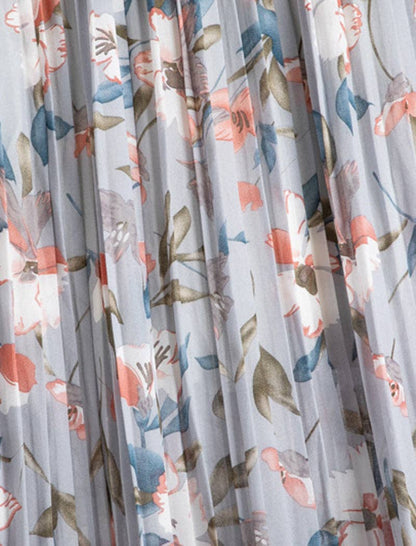 Floral A-Line Mid-Length Skirt